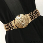 Vintage Gold Chain Medallion Belt ONE SIZE (STRETCHY) / GOLD Jewelry