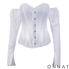 White Off The Shoulder Corset Top Tops