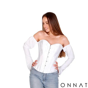 White Off The Shoulder Corset Top Tops