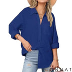 Women’s Classic Linen Button Down Shirt S / Cobalt Blue