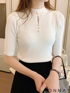 2025 Spring Autumn Korean Fashion Solid Sweater Women Short Sleeve Tops Pull Femme Casual Slim Female Pullover Knitted